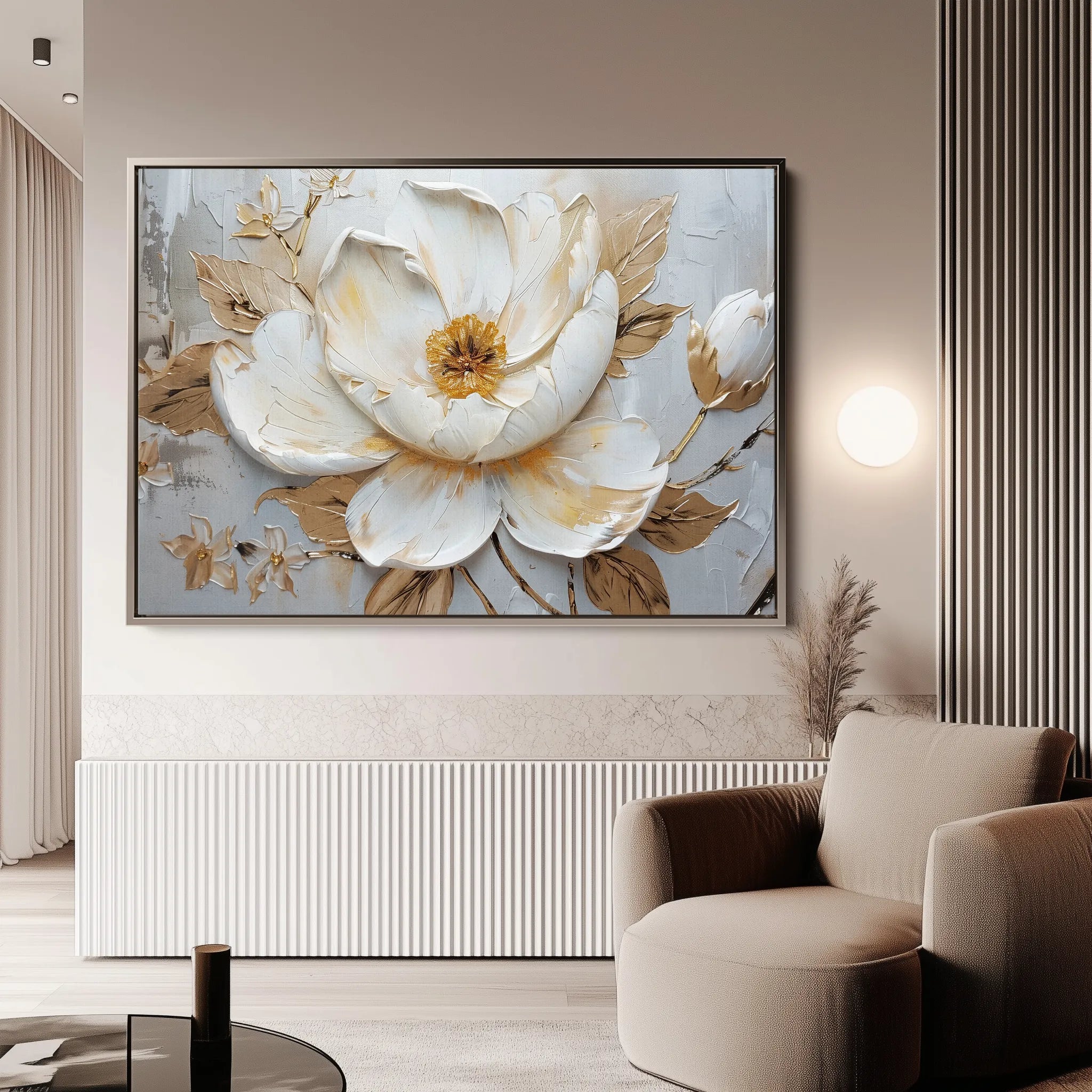 Floral 127 Canvas Art 18" x 24" / 45 x 60 cm / Black