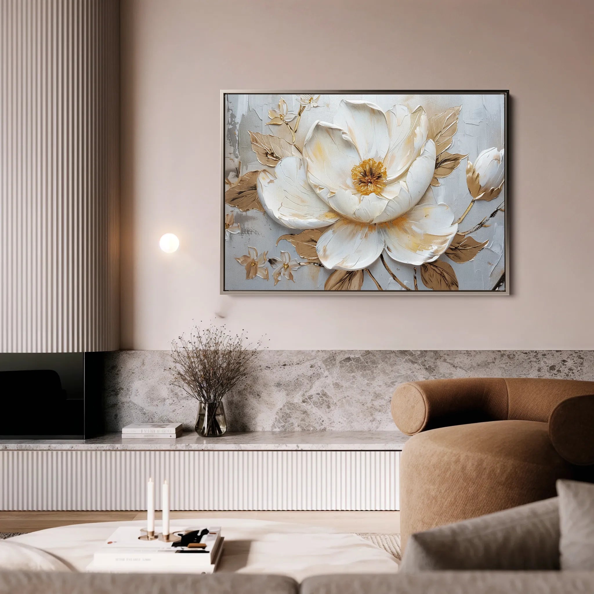 Floral 127 Canvas Art 18" x 24" / 45 x 60 cm / Black