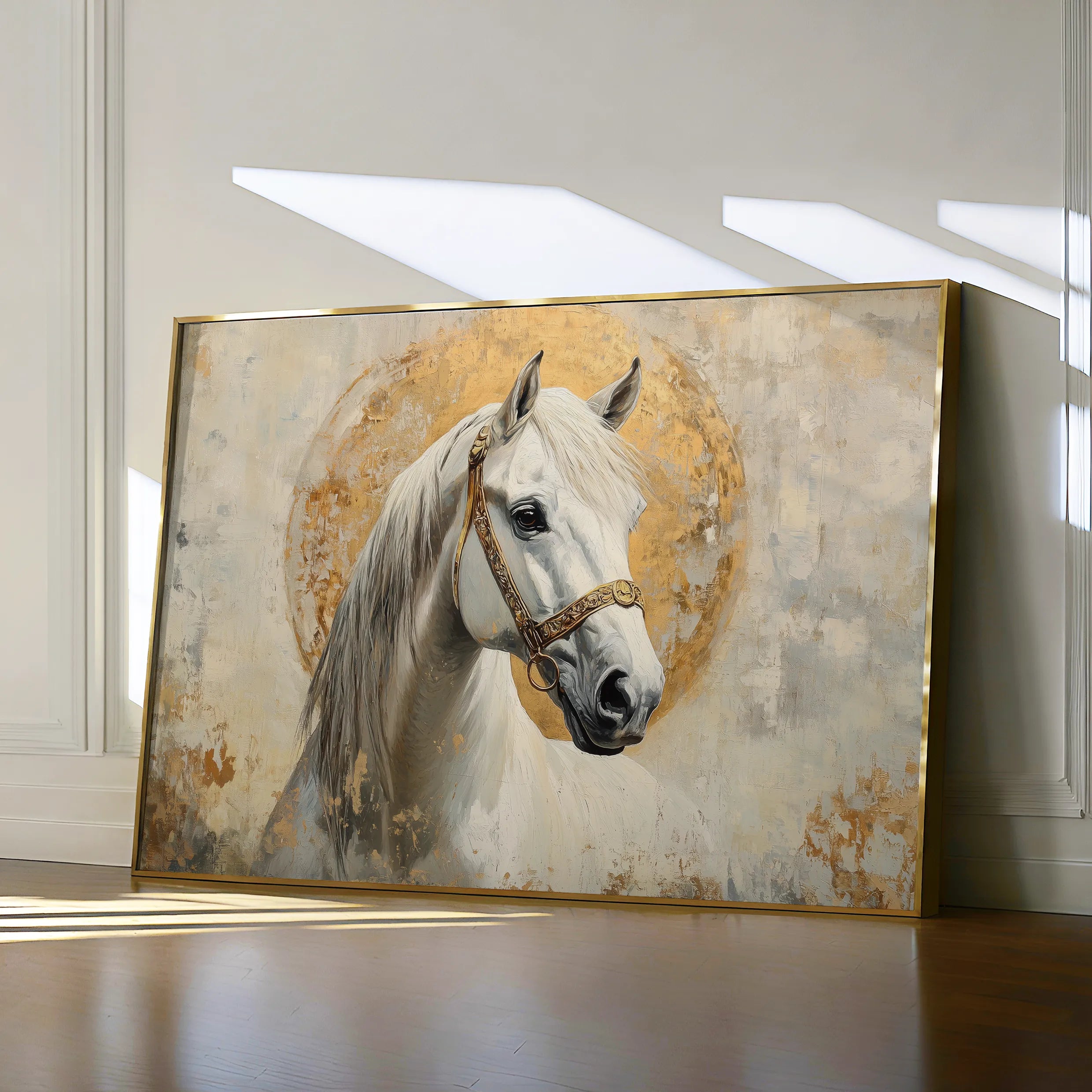 Horses 127 Canvas Art 18" x 24" / 45 x 60 cm / Black