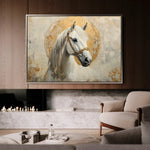 Horses 127 Canvas Art 18" x 24" / 45 x 60 cm / Black