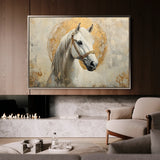 Horses 127 Canvas Art 18" x 24" / 45 x 60 cm / Black