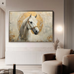 Horses 127 Canvas Art 18" x 24" / 45 x 60 cm / Black