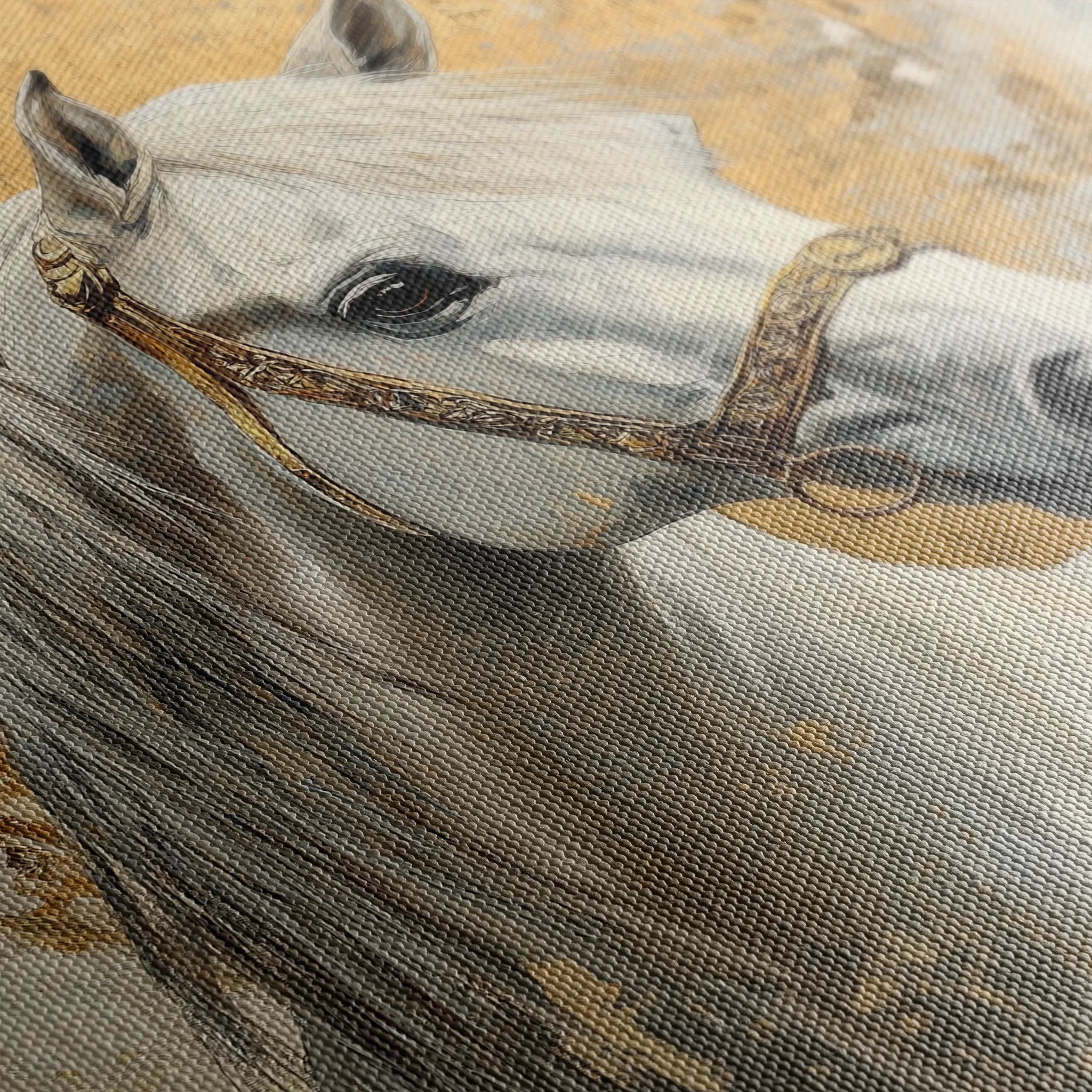 Horses 127 Canvas Art 18" x 24" / 45 x 60 cm / Black