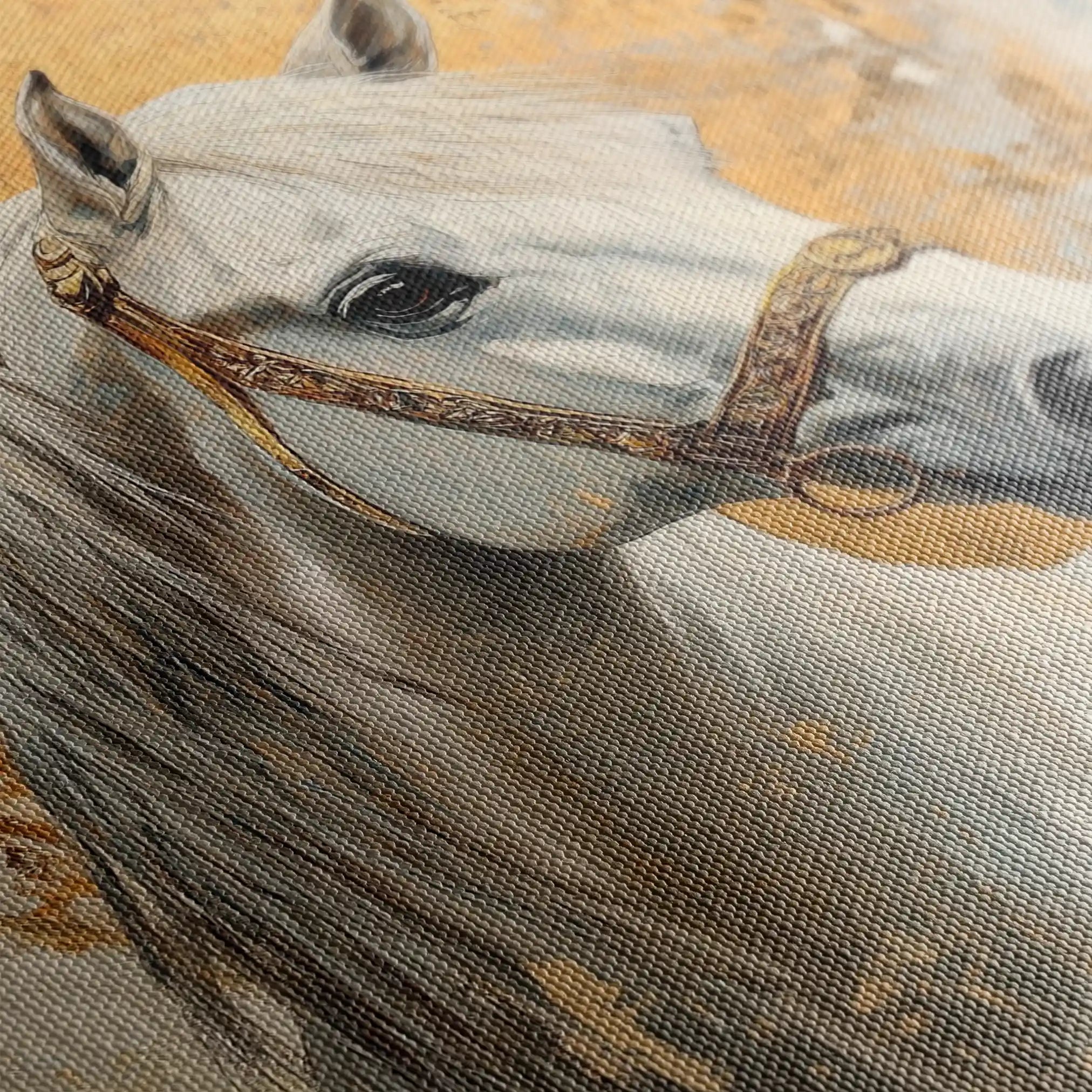 Horses 127 Canvas Art 60 x 40 cm / Black