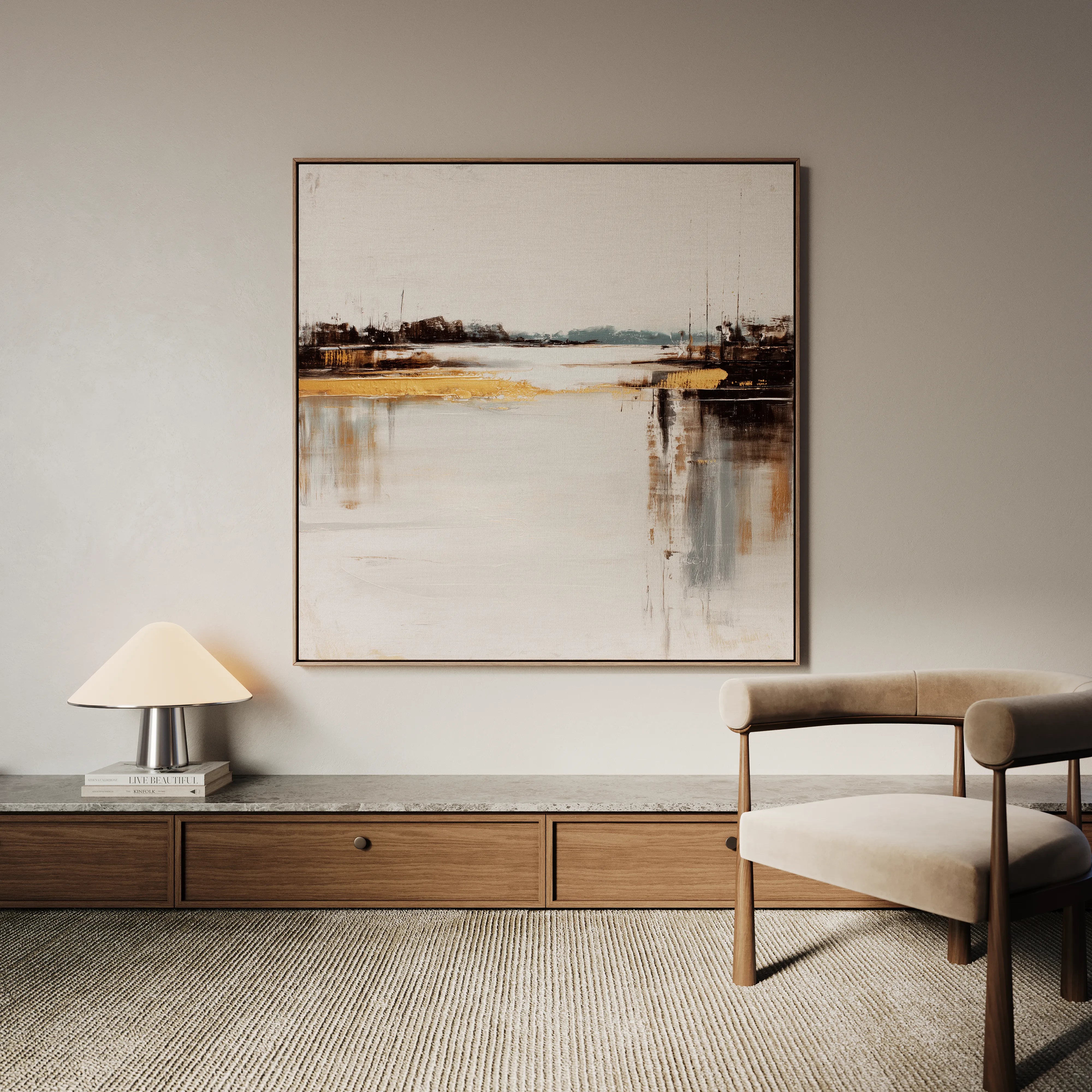 Abstract 1270 Canvas Art 16" x 16" / 40 x 40 cm / Black