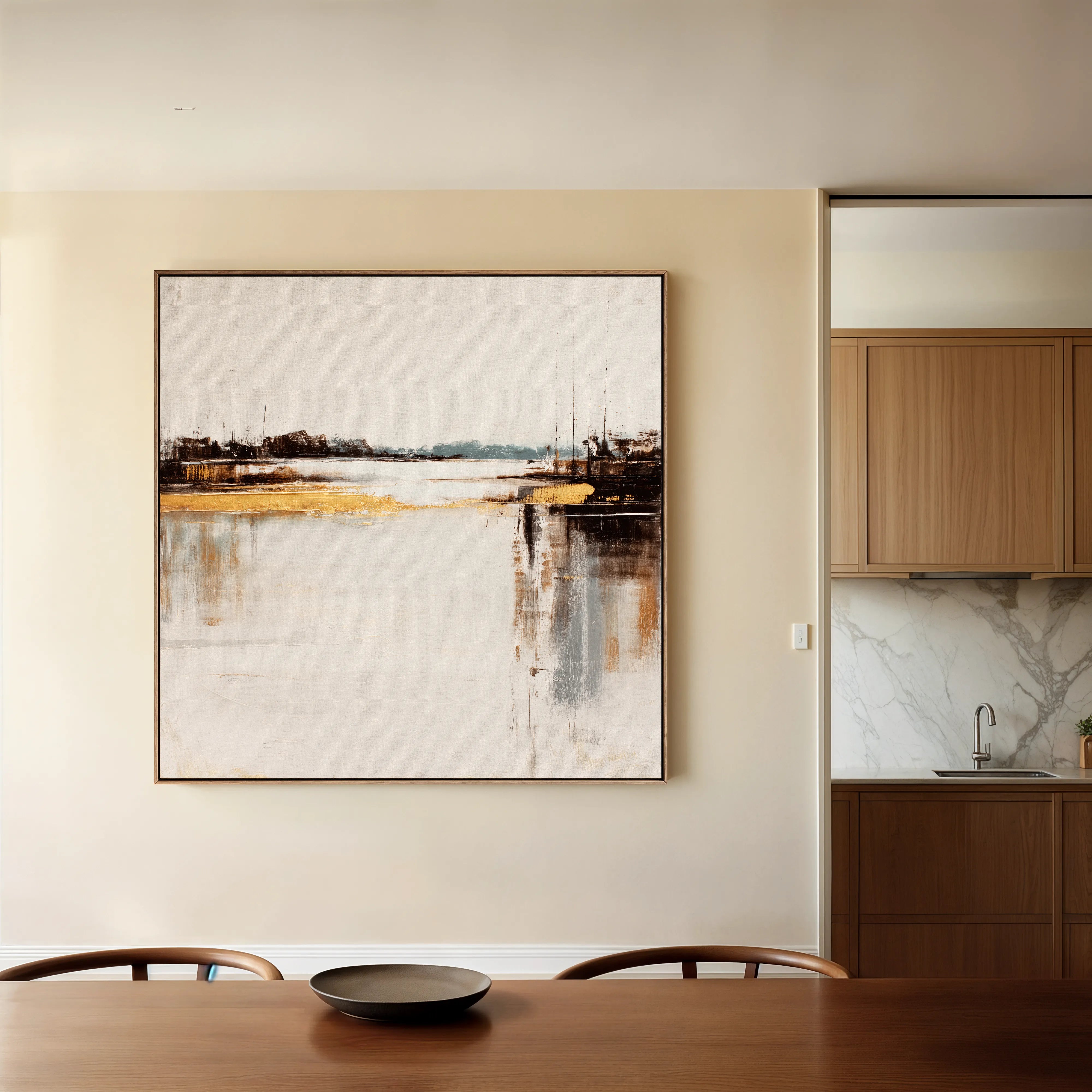 Abstract 1270 Canvas Art 16" x 16" / 40 x 40 cm / Black