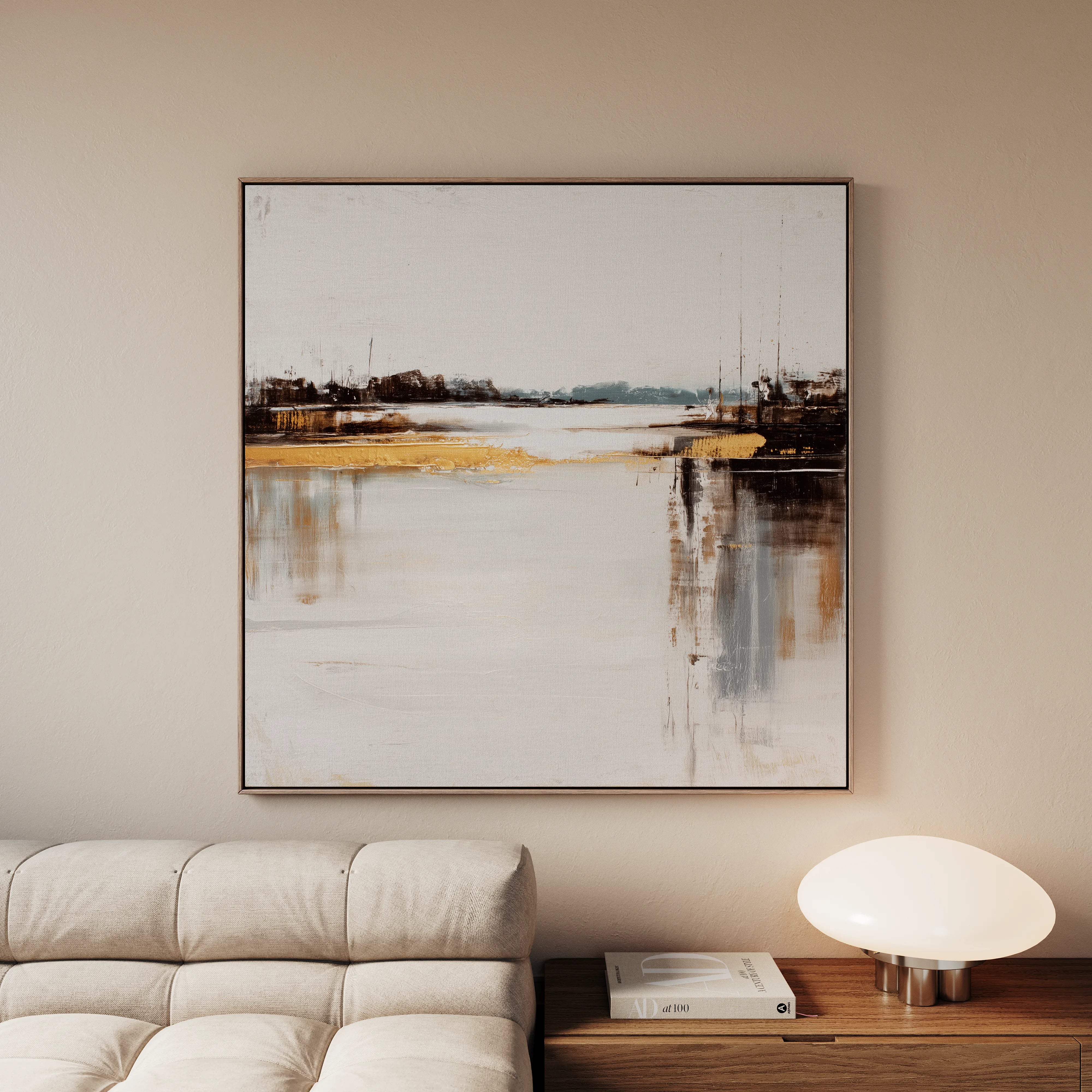 Abstract 1270 Canvas Art 16" x 16" / 40 x 40 cm / Black