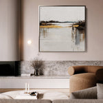 Abstract 1270 Canvas Art 16" x 16" / 40 x 40 cm / Black