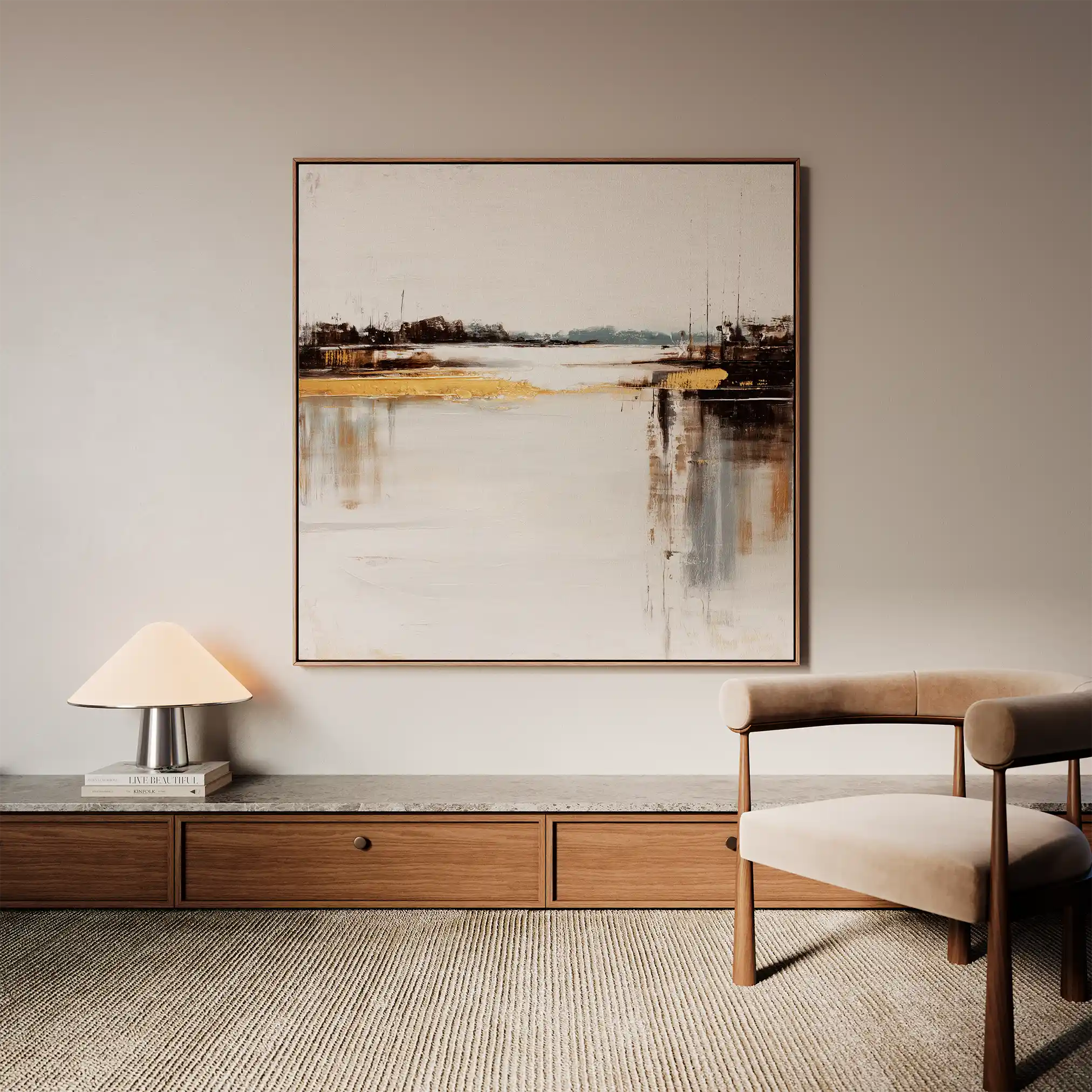 Abstract 1270 Canvas Art 60 x 60 cm / Black