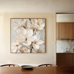 Floral 1270 Canvas Art 16" x 16" / 40 x 40 cm / Black