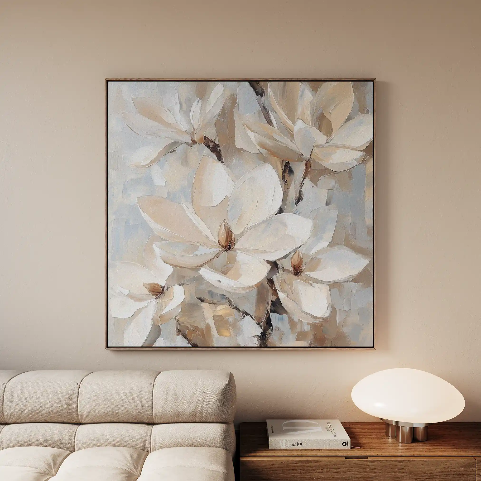 Floral 1270 Canvas Art 16" x 16" / 40 x 40 cm / Black