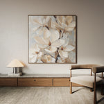 Floral 1270 Canvas Art 16" x 16" / 40 x 40 cm / Black