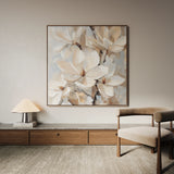 Floral 1270 Canvas Art 16" x 16" / 40 x 40 cm / Black