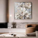 Floral 1270 Canvas Art 16" x 16" / 40 x 40 cm / Black