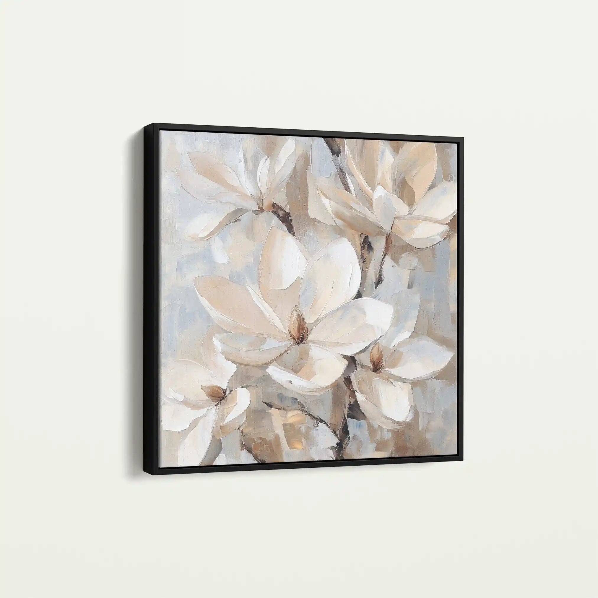 Floral 1270 Canvas Art 16" x 16" / 40 x 40 cm / Black