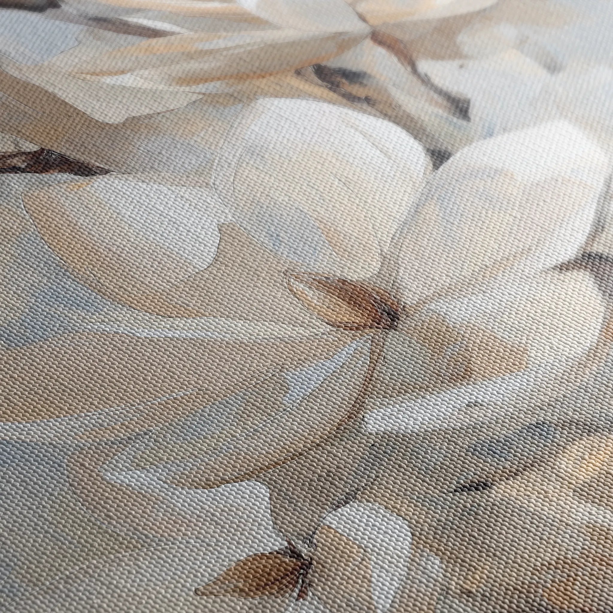 Floral 1270 Canvas Art 16" x 16" / 40 x 40 cm / Black