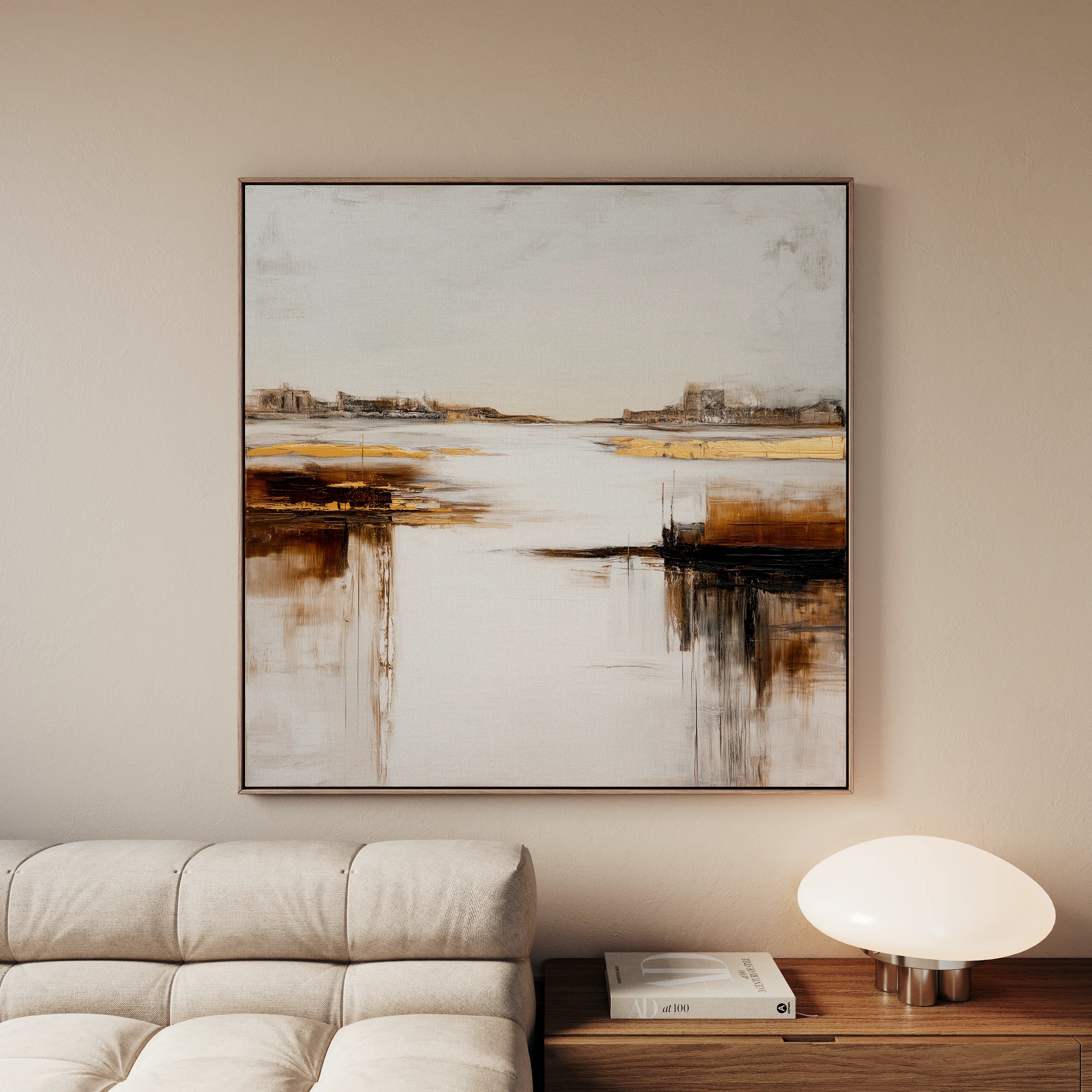 Abstract 1271 Canvas Art 16" x 16" / 40 x 40 cm / Black