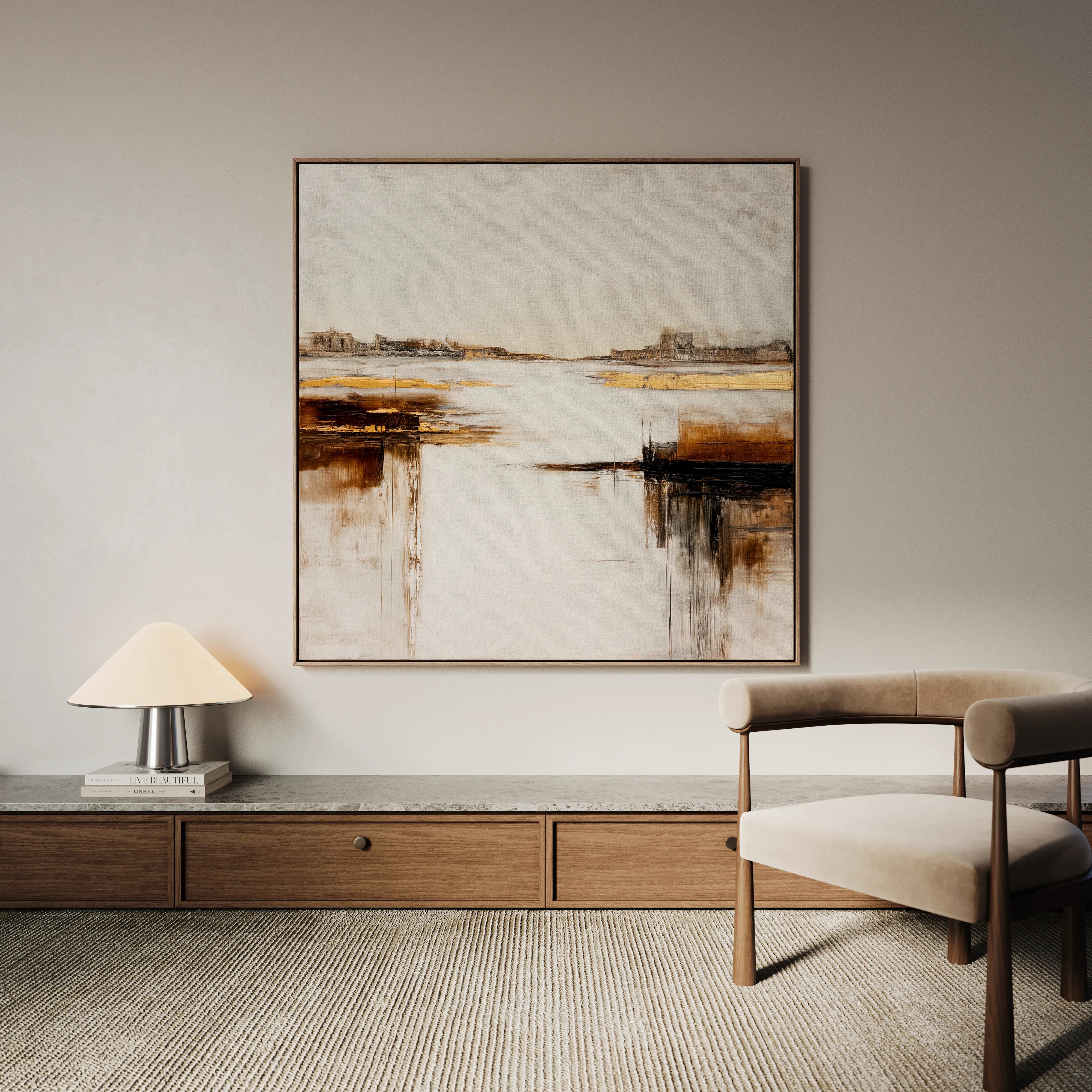 Abstract 1271 Canvas Art 16" x 16" / 40 x 40 cm / Black