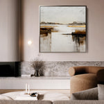 Abstract 1271 Canvas Art 16" x 16" / 40 x 40 cm / Black