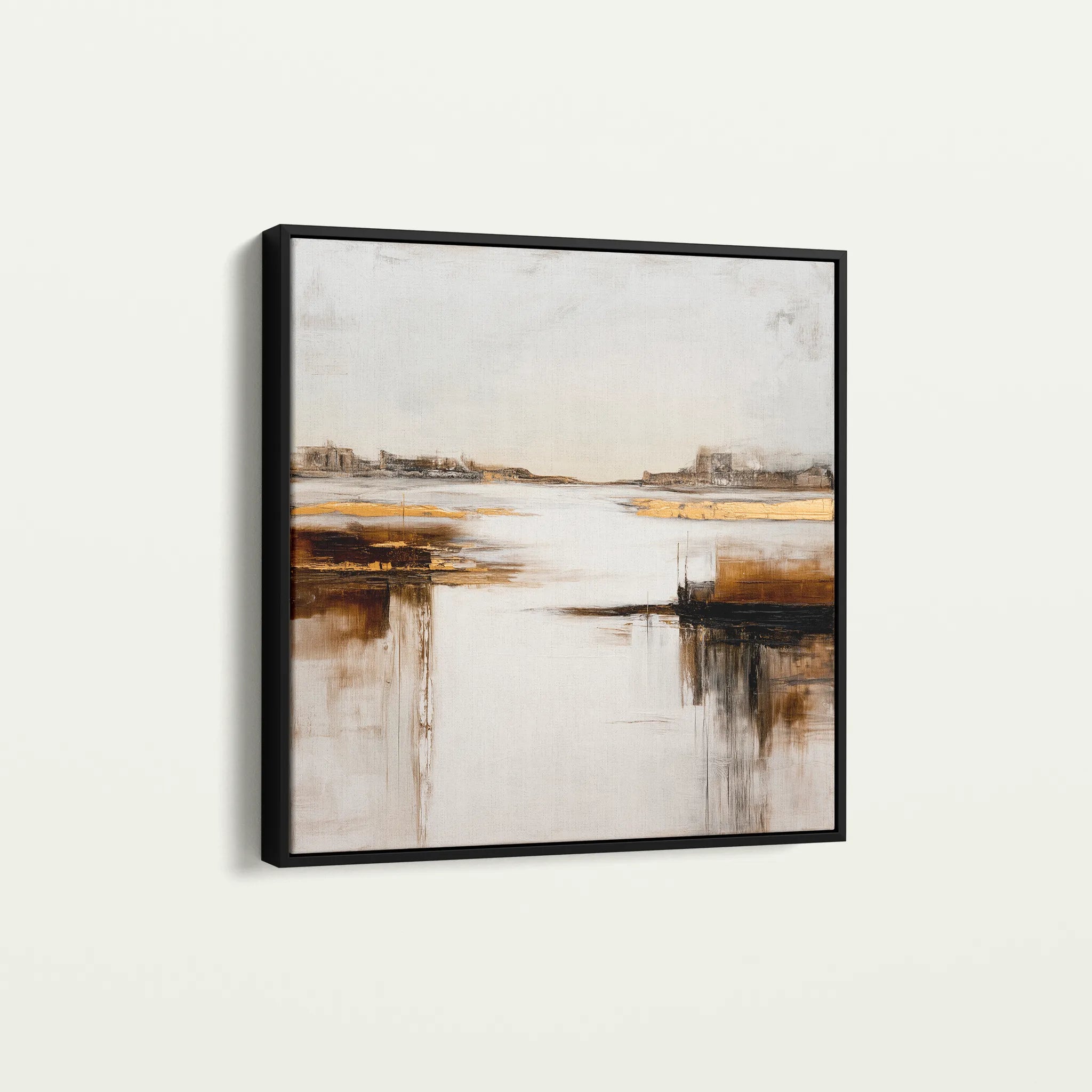 Abstract 1271 Canvas Art 16" x 16" / 40 x 40 cm / Black