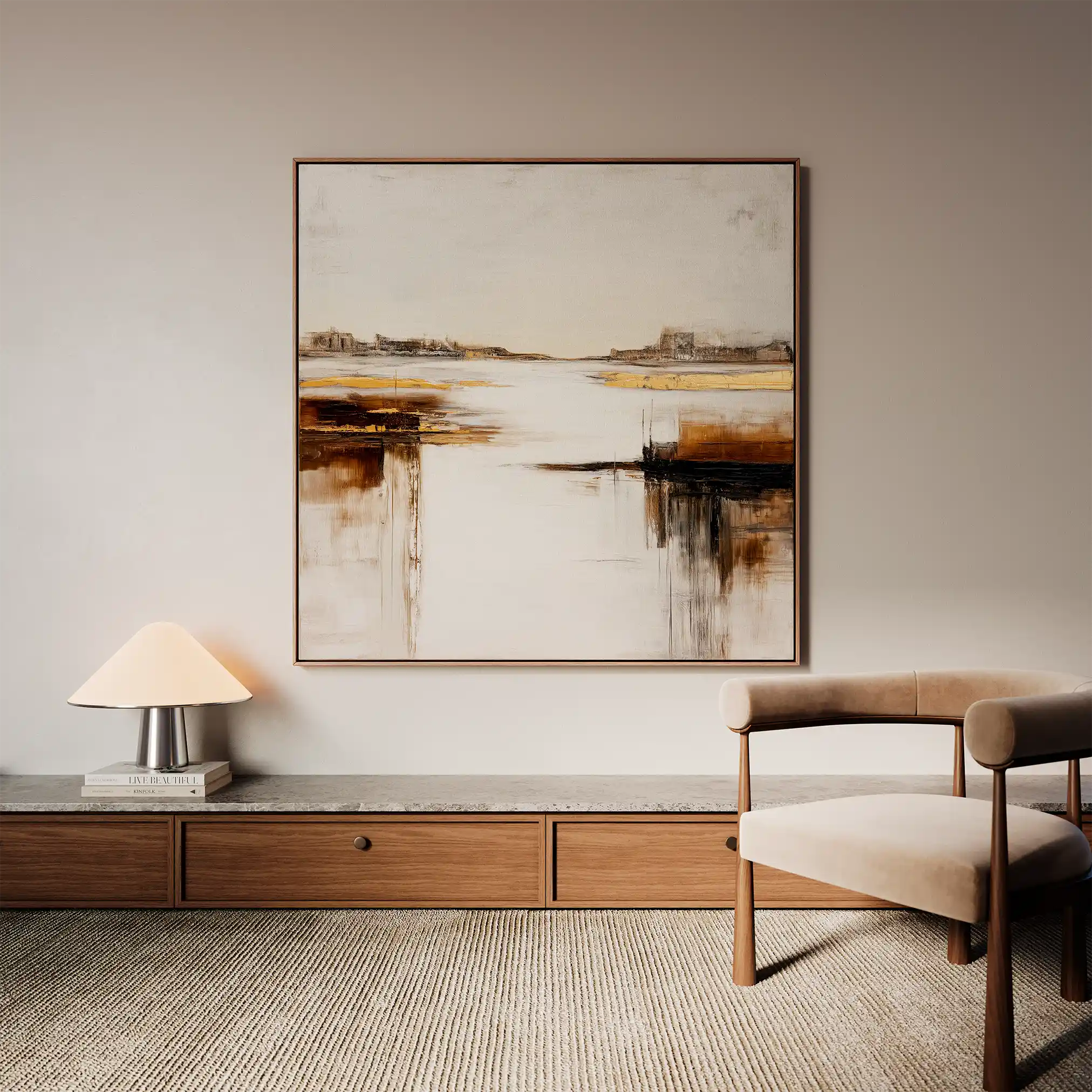 Abstract 1271 Canvas Art 60 x 60 cm / Black