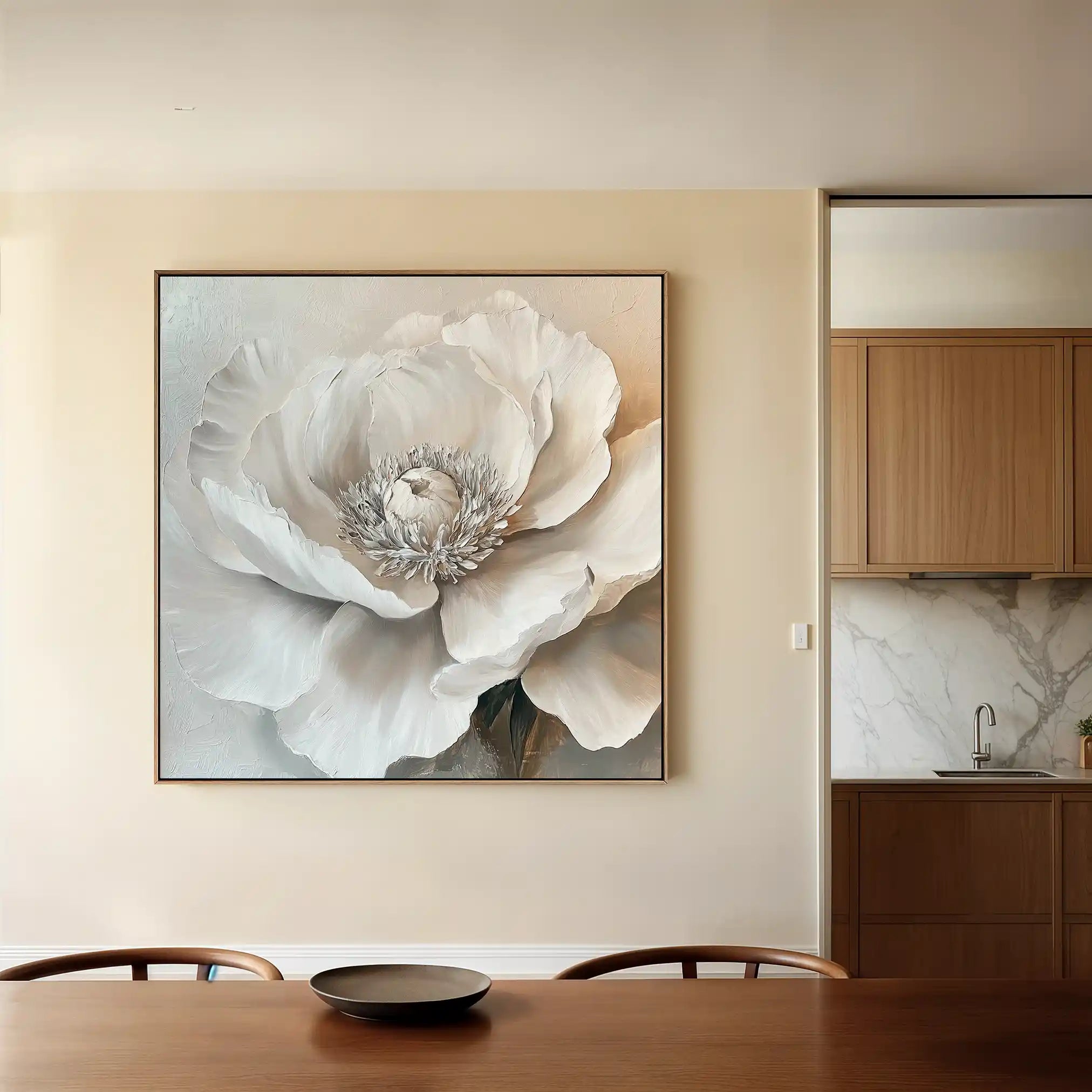 Floral 1271 Canvas Art 16" x 16" / 40 x 40 cm / Black