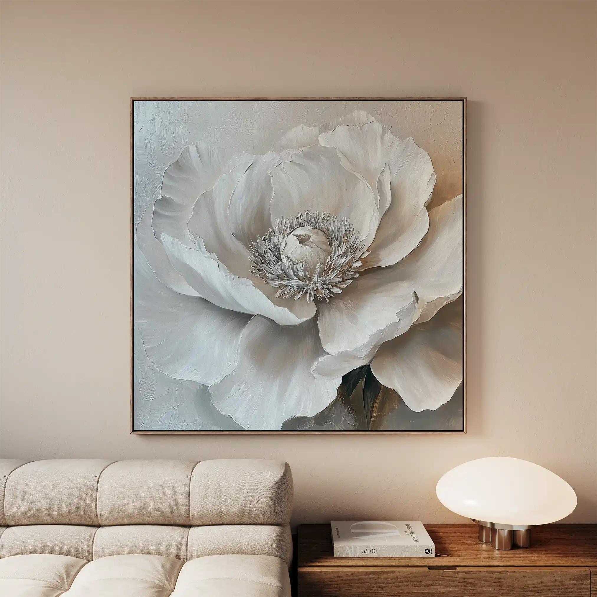 Floral 1271 Canvas Art 16" x 16" / 40 x 40 cm / Black