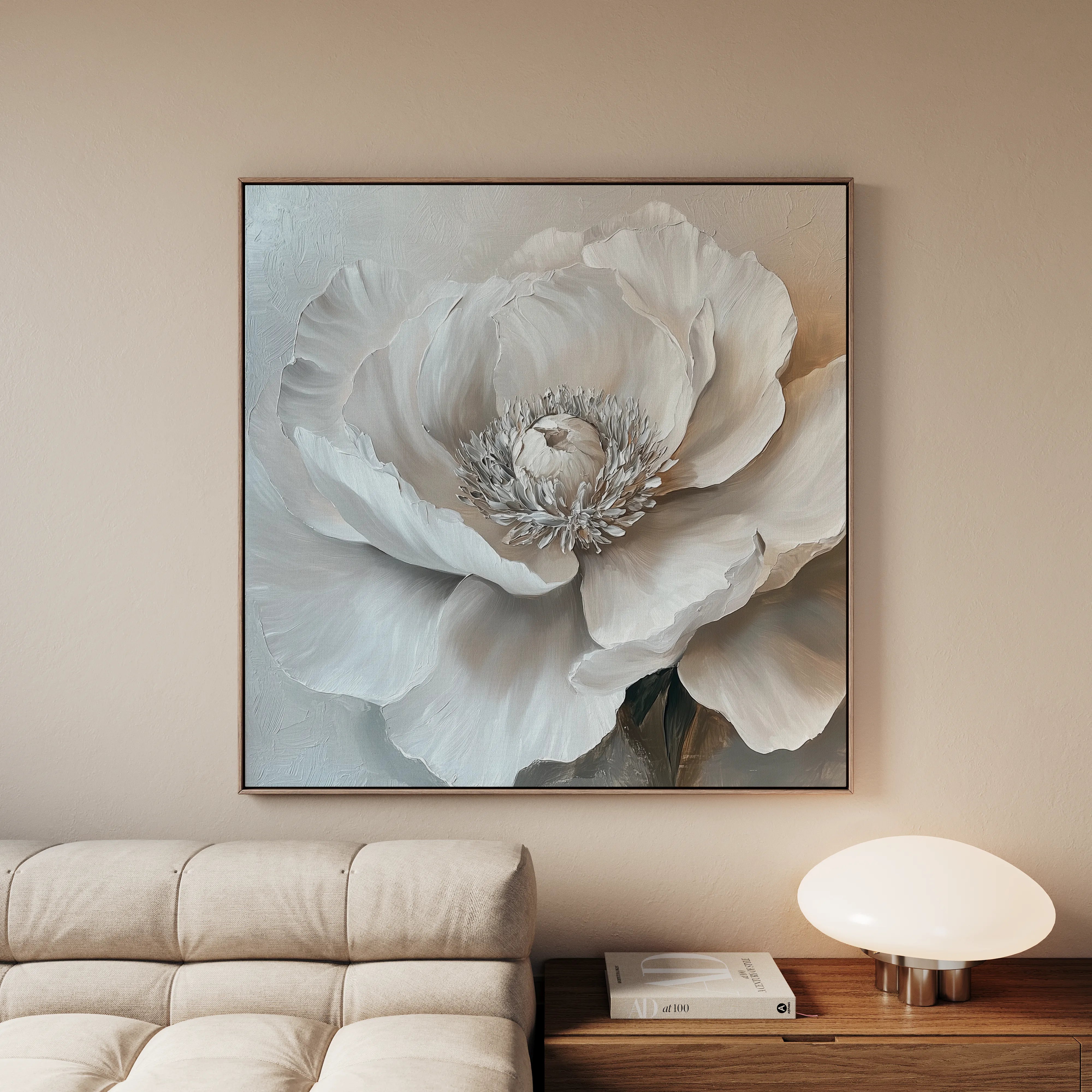 Floral 1271 Canvas Art 16" x 16" / 40 x 40 cm / Black