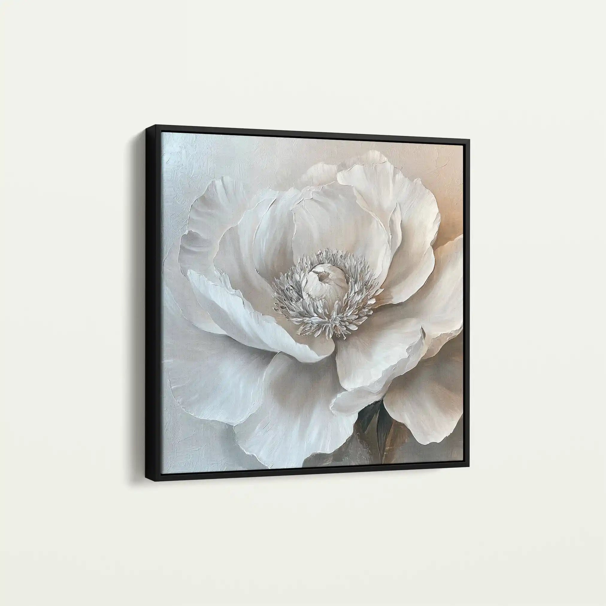 Floral 1271 Canvas Art 16" x 16" / 40 x 40 cm / Black