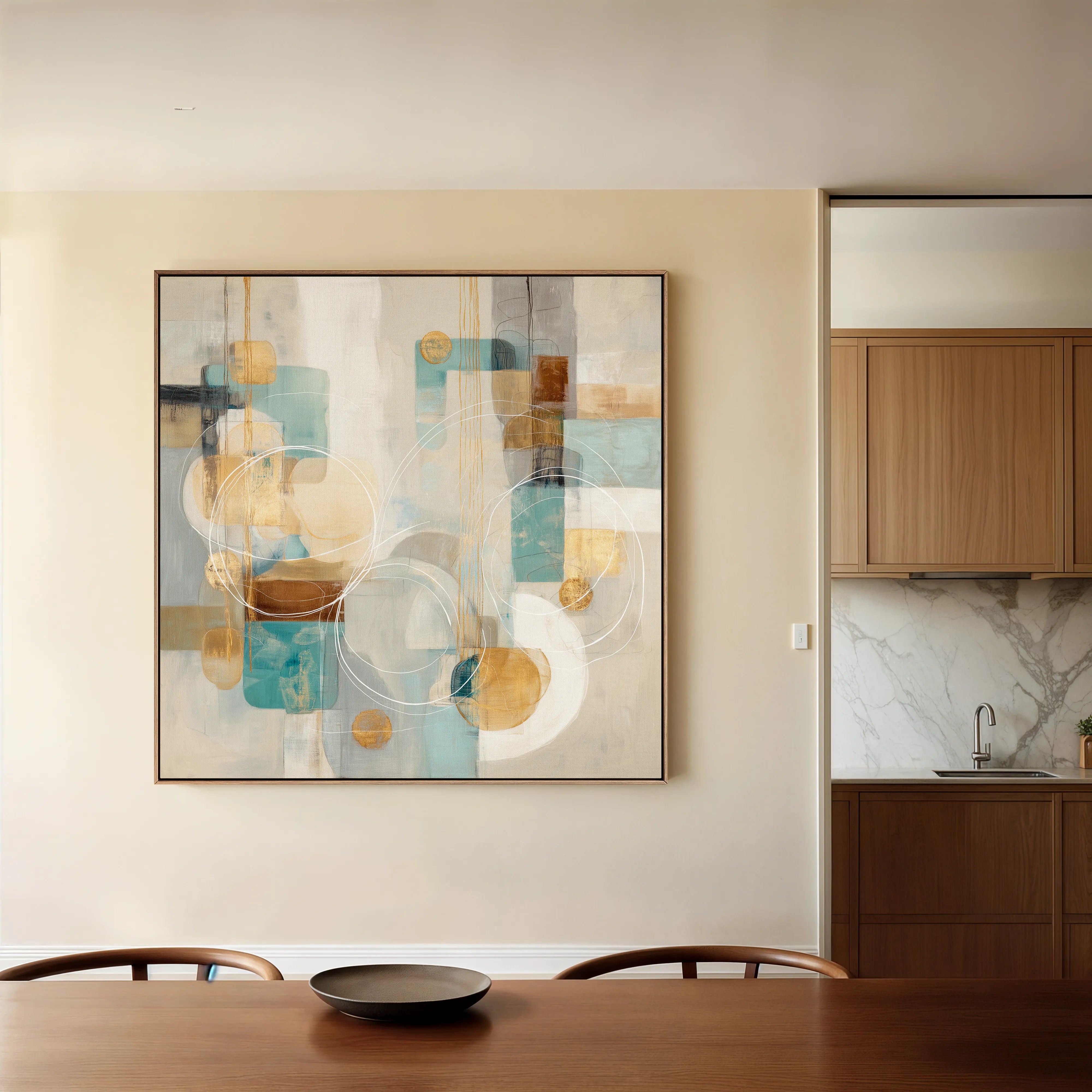 Abstract 1272 Canvas Art 16" x 16" / 40 x 40 cm / Black
