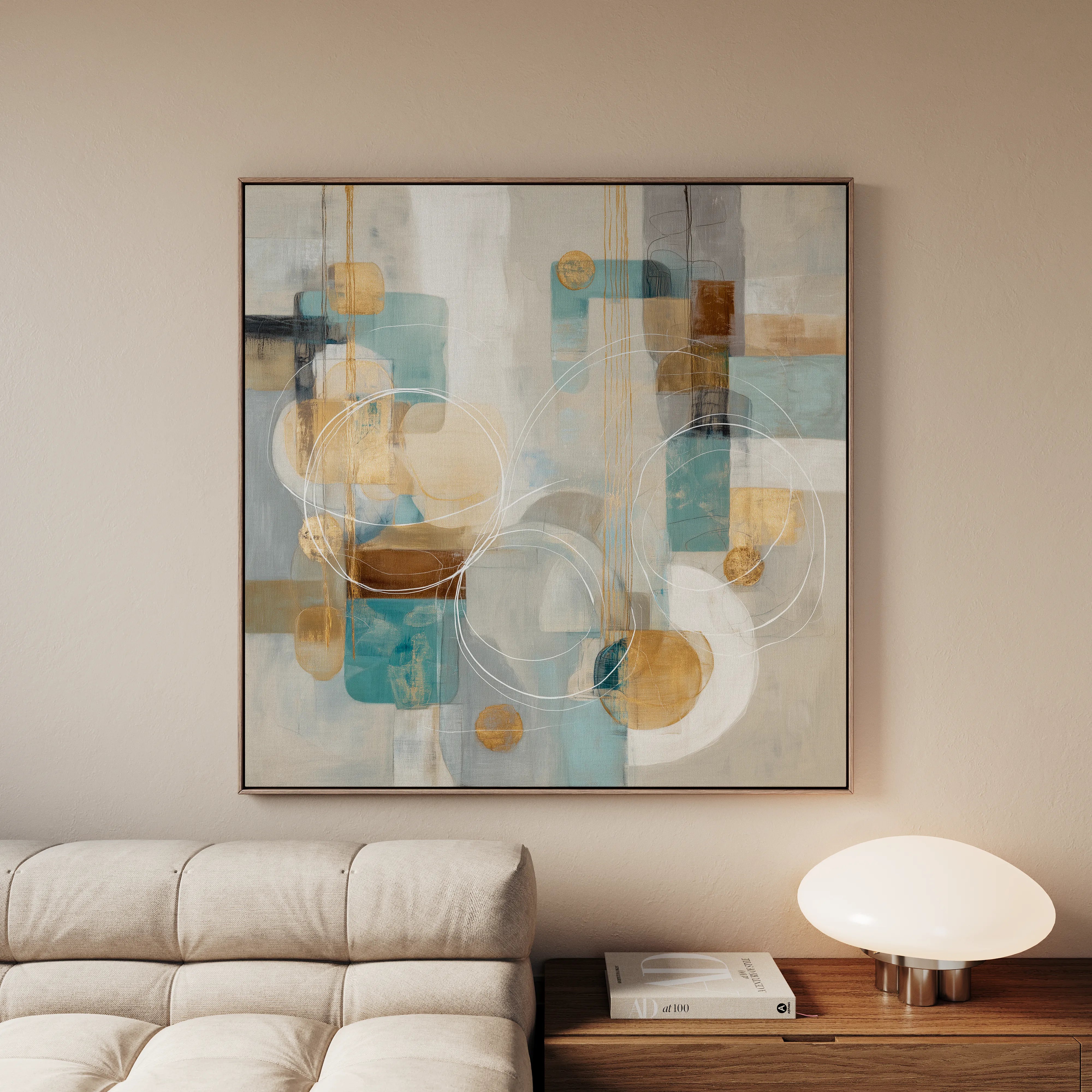 Abstract 1272 Canvas Art 16" x 16" / 40 x 40 cm / Black