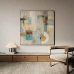 Abstract 1272 Canvas Art 16" x 16" / 40 x 40 cm / Black