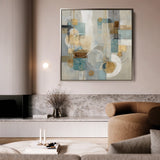 Abstract 1272 Canvas Art 16" x 16" / 40 x 40 cm / Black