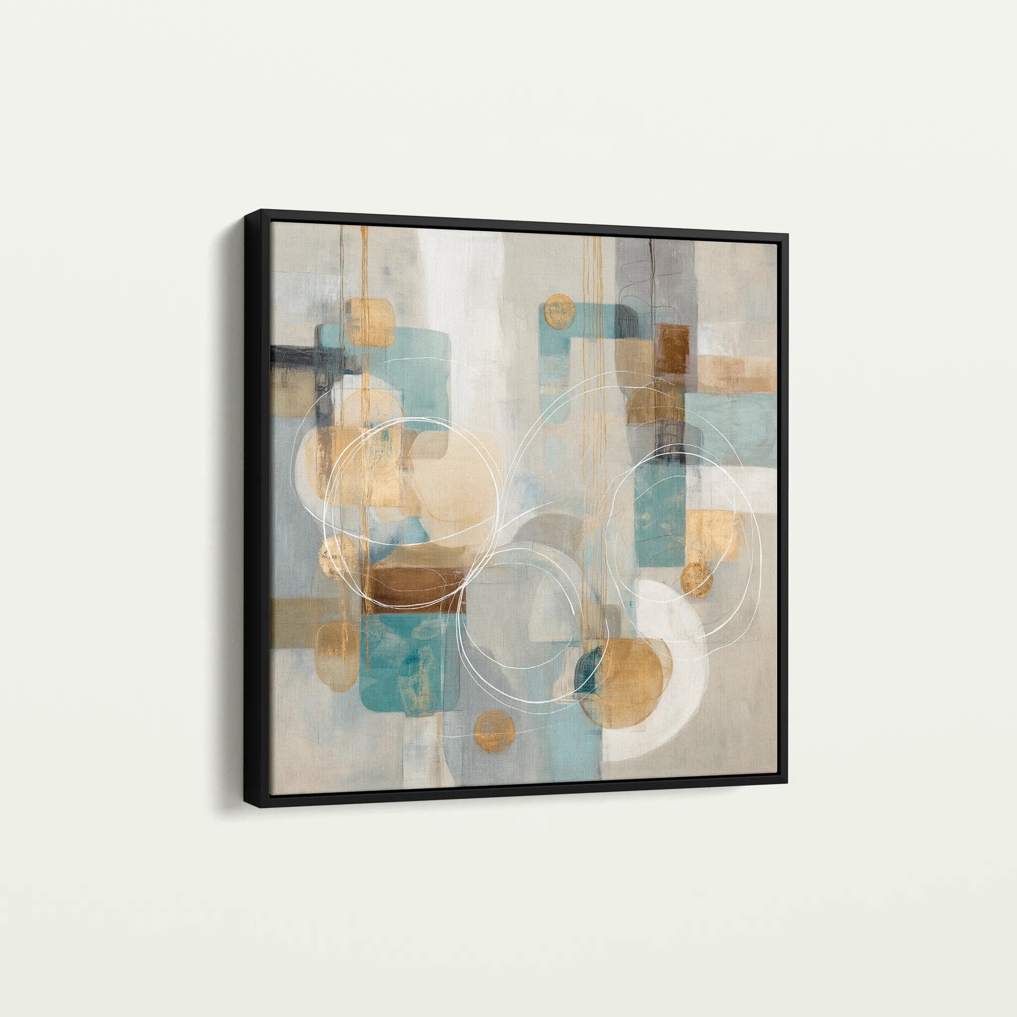 Abstract 1272 Canvas Art 16" x 16" / 40 x 40 cm / Black