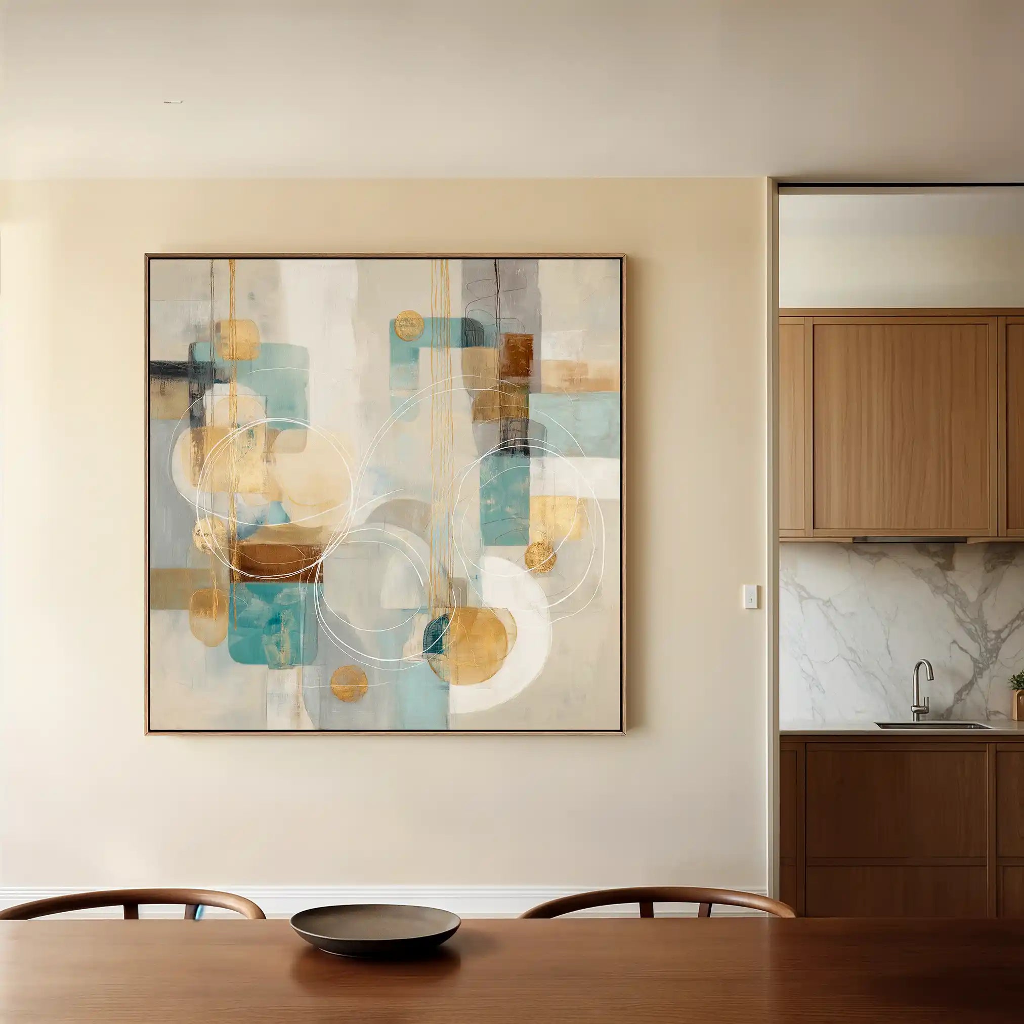 Abstract 1272 Canvas Art 60 x 60 cm / Black
