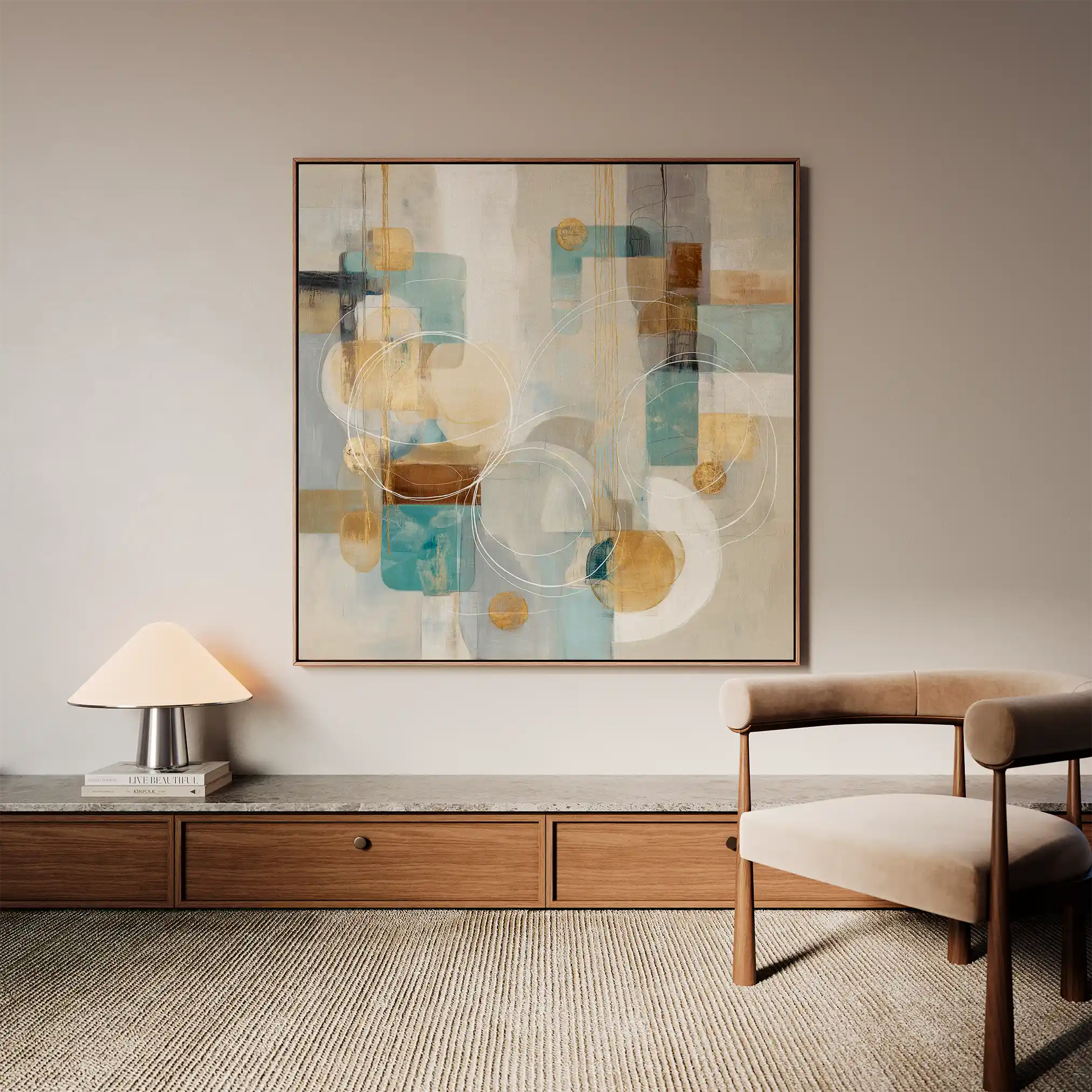 Abstract 1272 Canvas Art 60 x 60 cm / Black