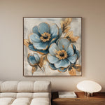 Floral 1272 Canvas Art 16" x 16" / 40 x 40 cm / Black