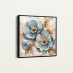 Floral 1272 Canvas Art 16" x 16" / 40 x 40 cm / Black
