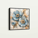 Floral 1272 Canvas Art 16" x 16" / 40 x 40 cm / Black