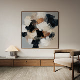 Abstract 1273 Canvas Art 16" x 16" / 40 x 40 cm / Black