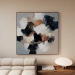 Abstract 1273 Canvas Art 16" x 16" / 40 x 40 cm / Black