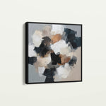 Abstract 1273 Canvas Art 16" x 16" / 40 x 40 cm / Black