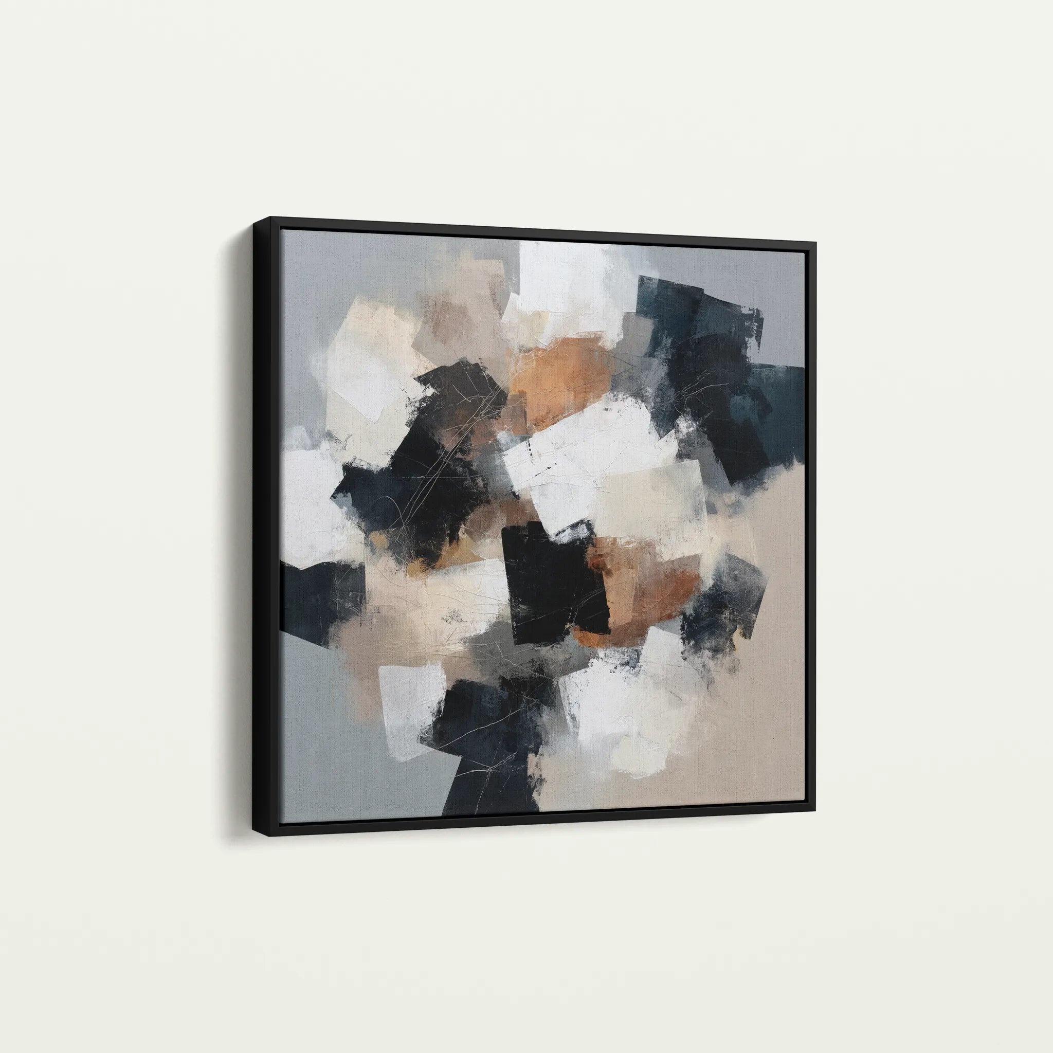 Abstract 1273 Canvas Art 16" x 16" / 40 x 40 cm / Black