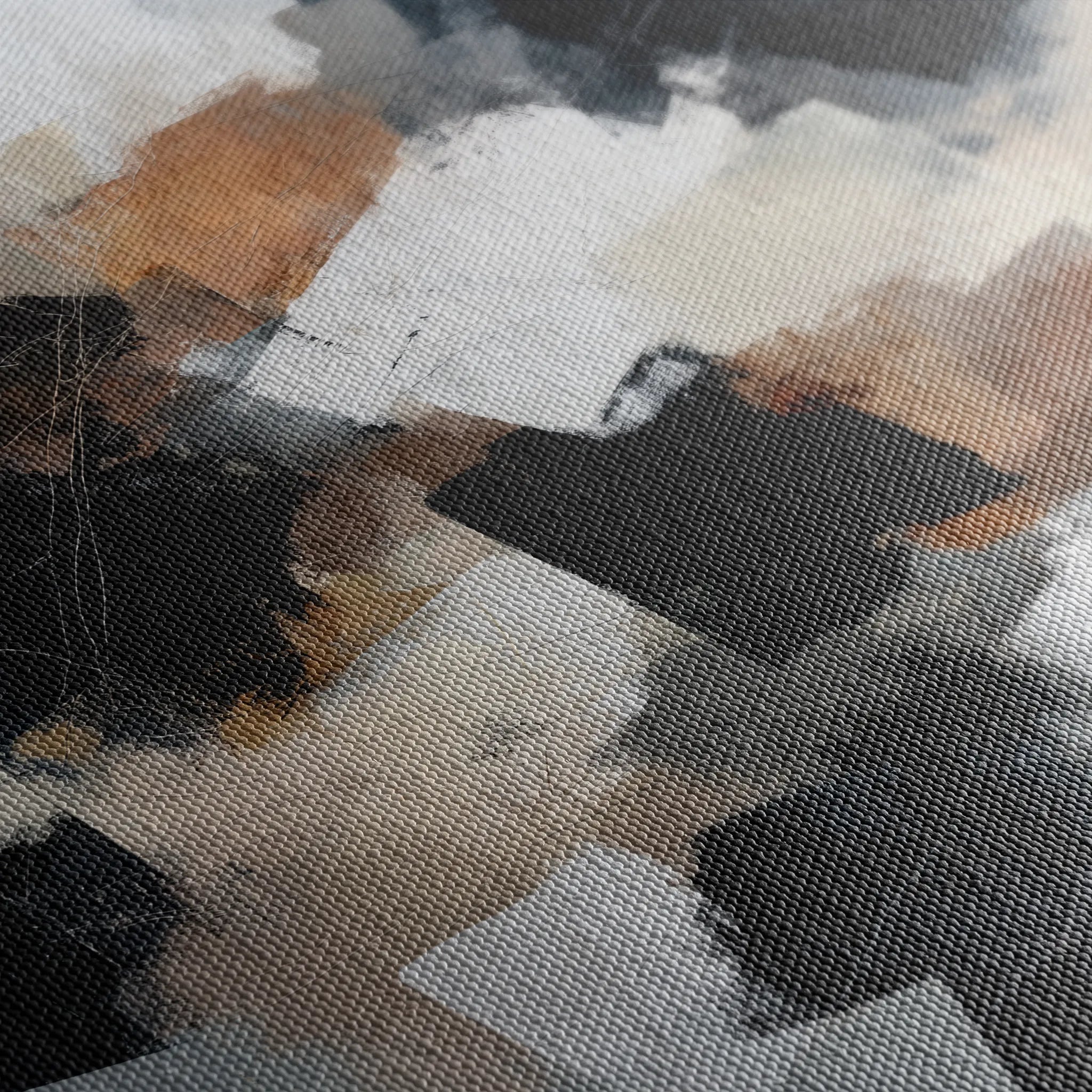 Abstract 1273 Canvas Art 16" x 16" / 40 x 40 cm / Black