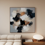 Abstract 1273 Canvas Art 60 x 60 cm / Black