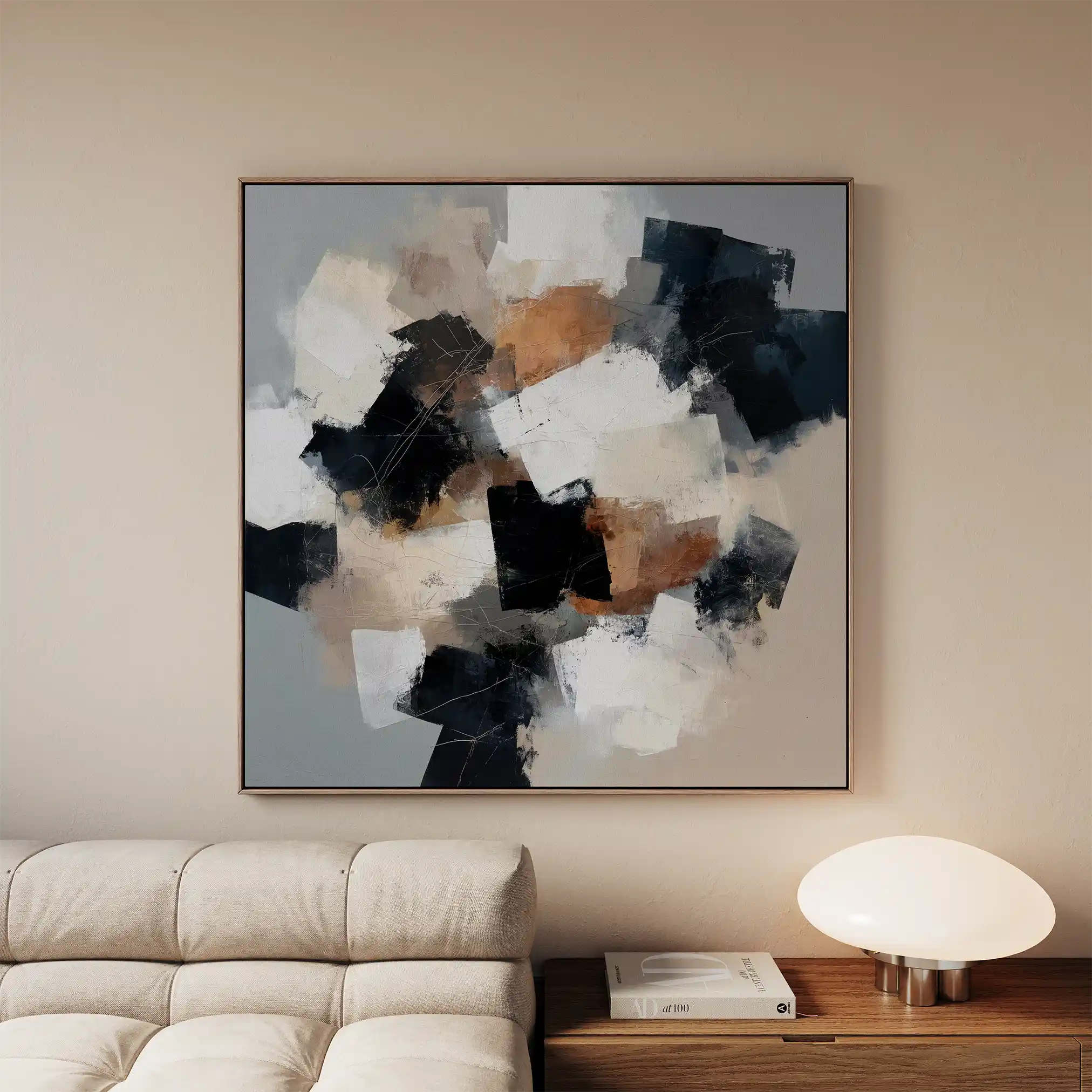 Abstract 1273 Canvas Art 60 x 60 cm / Black