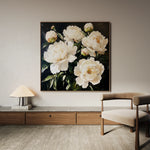 Floral 1273 Canvas Art 16" x 16" / 40 x 40 cm / Black