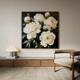 Floral 1273 Canvas Art 16" x 16" / 40 x 40 cm / Black