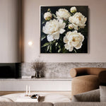 Floral 1273 Canvas Art 16" x 16" / 40 x 40 cm / Black