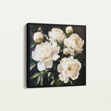 Floral 1273 Canvas Art 16" x 16" / 40 x 40 cm / Black